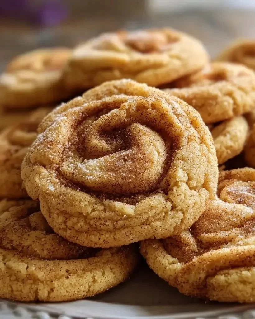 Buttery brown sugar cinnamon cookies on a baking tray.