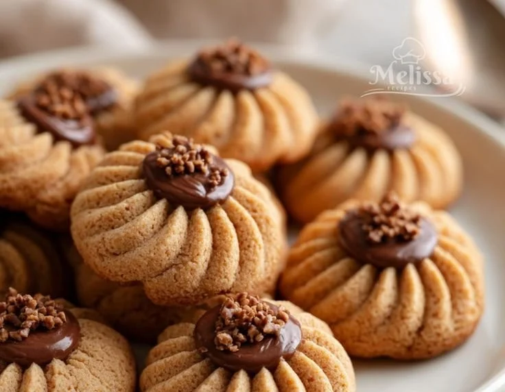 Delicious coffee butter cookies, freshly baked with a rich buttery texture and coffee flavor.