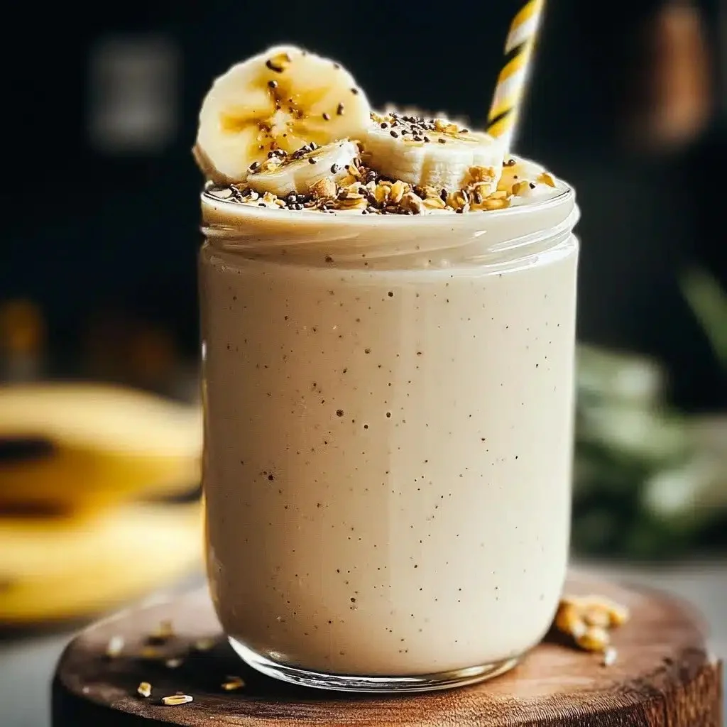 Refreshing banana chamomile tea smoothie with vibrant colors and fresh ingredients