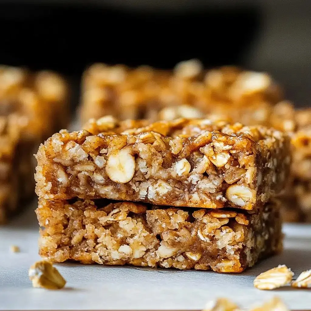 Homemade energizing banana oatmeal bars with oats and bananas