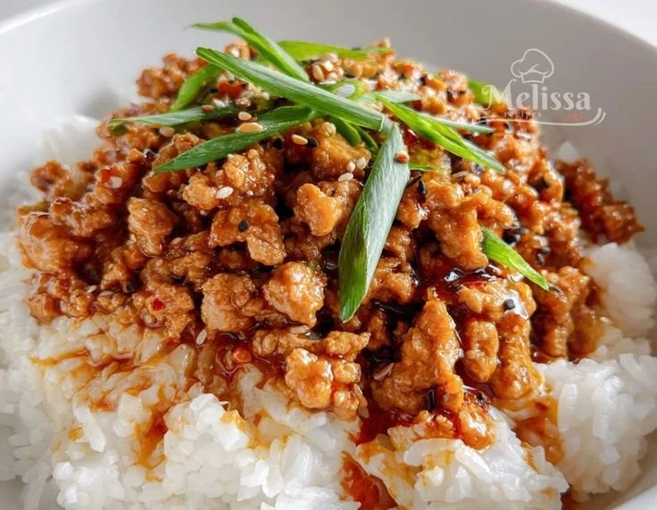 Delicious Ground Orange Chicken served in a bowl with vibrant colors