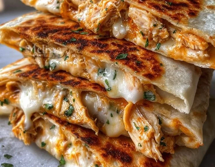 High protein chicken ranch quesadilla crispy and creamy low carb meal