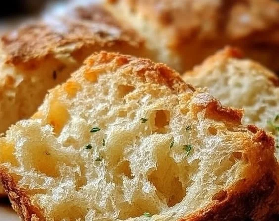 A freshly baked loaf of homemade Irish Potato Bread on a wooden cutting board