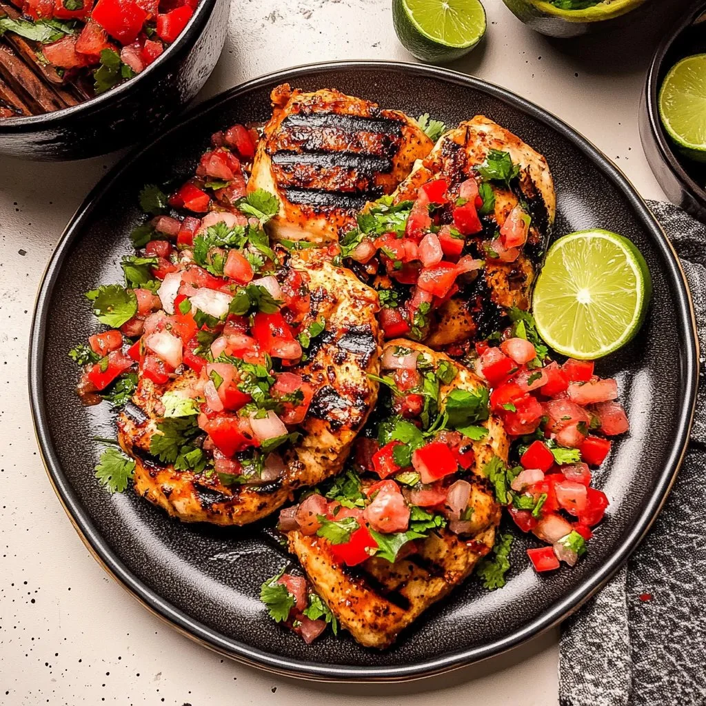 Delicious Pico de Gallo Chicken served with fresh toppings