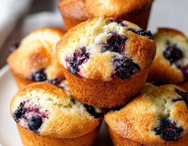 Freshly baked Keto Blueberry Muffins with low-carb ingredients