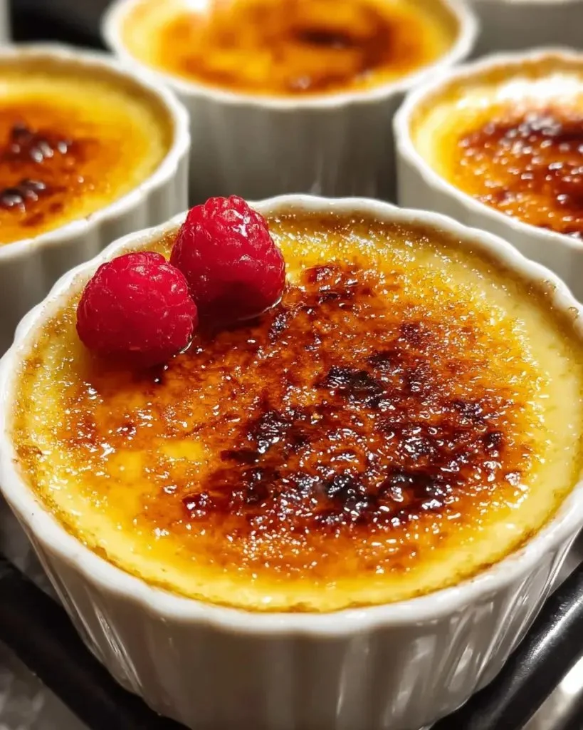 Delicious Lemon Crème Brûlée dessert with a caramelized sugar topping