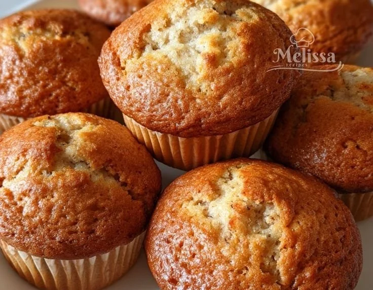 Low calorie Greek yogurt banana muffins fresh out of the oven