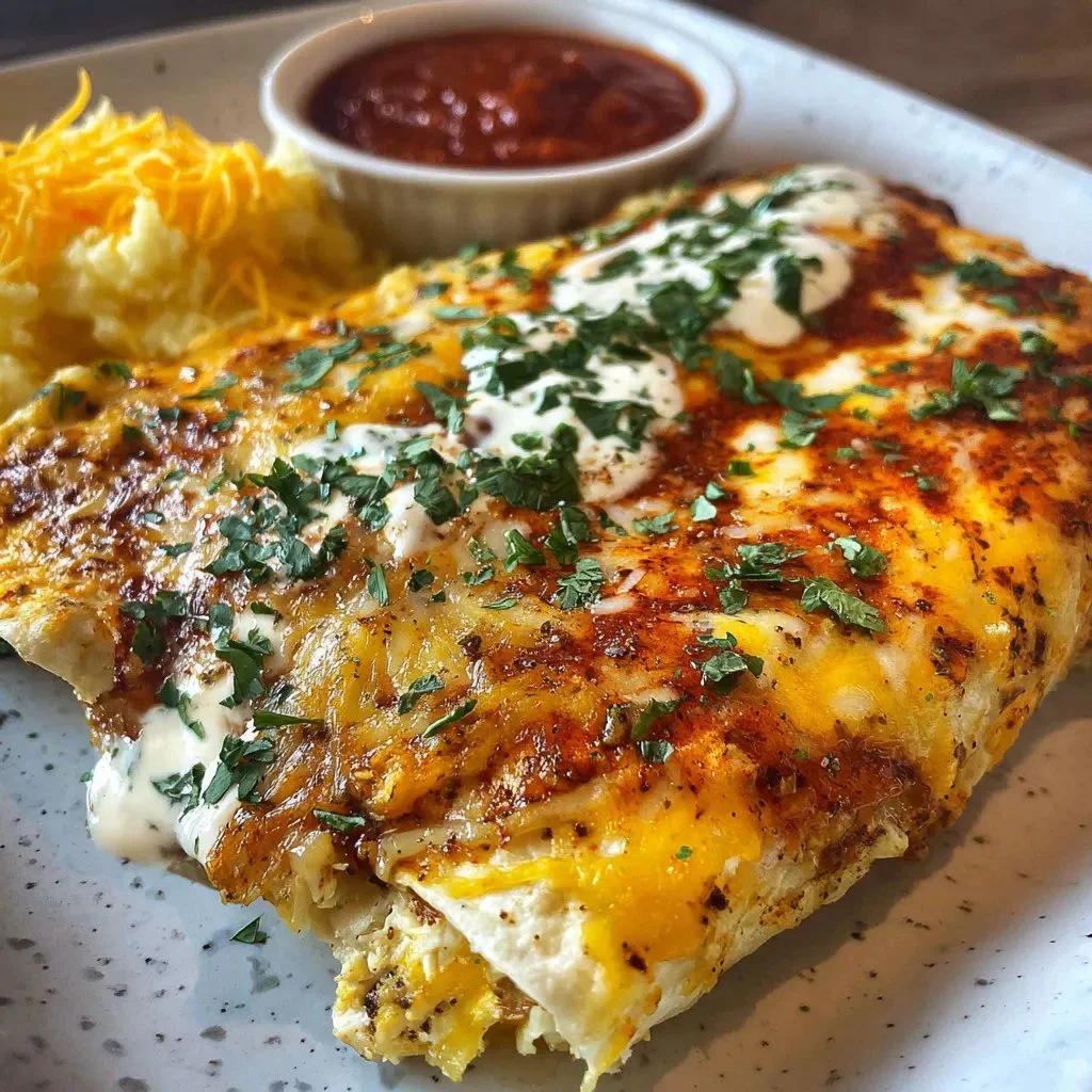 Low carb chicken enchiladas with cottage cheese for protein boost