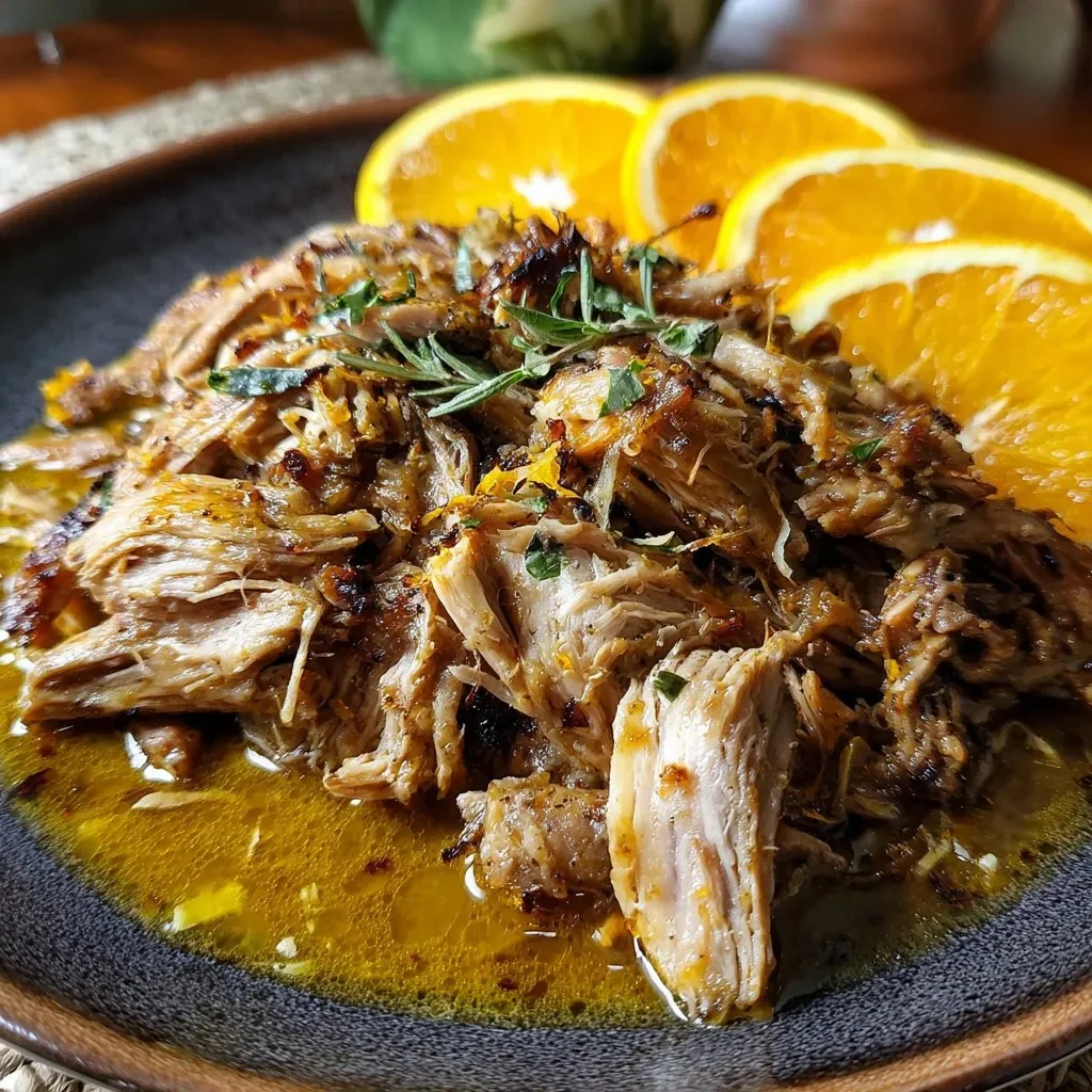 Delicious slow cooker pork carnitas ready to serve with toppings