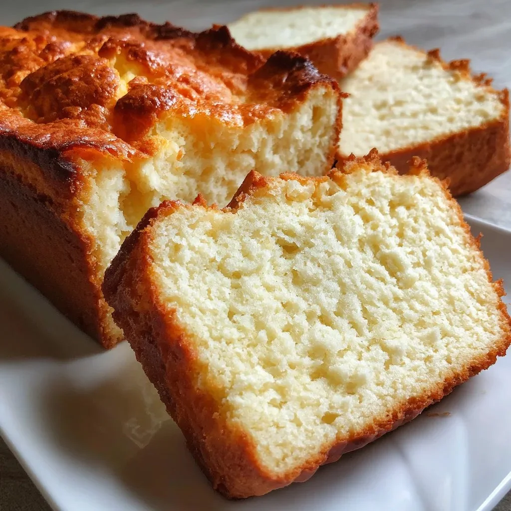 Freshly baked yogurt bread on a wooden cutting board