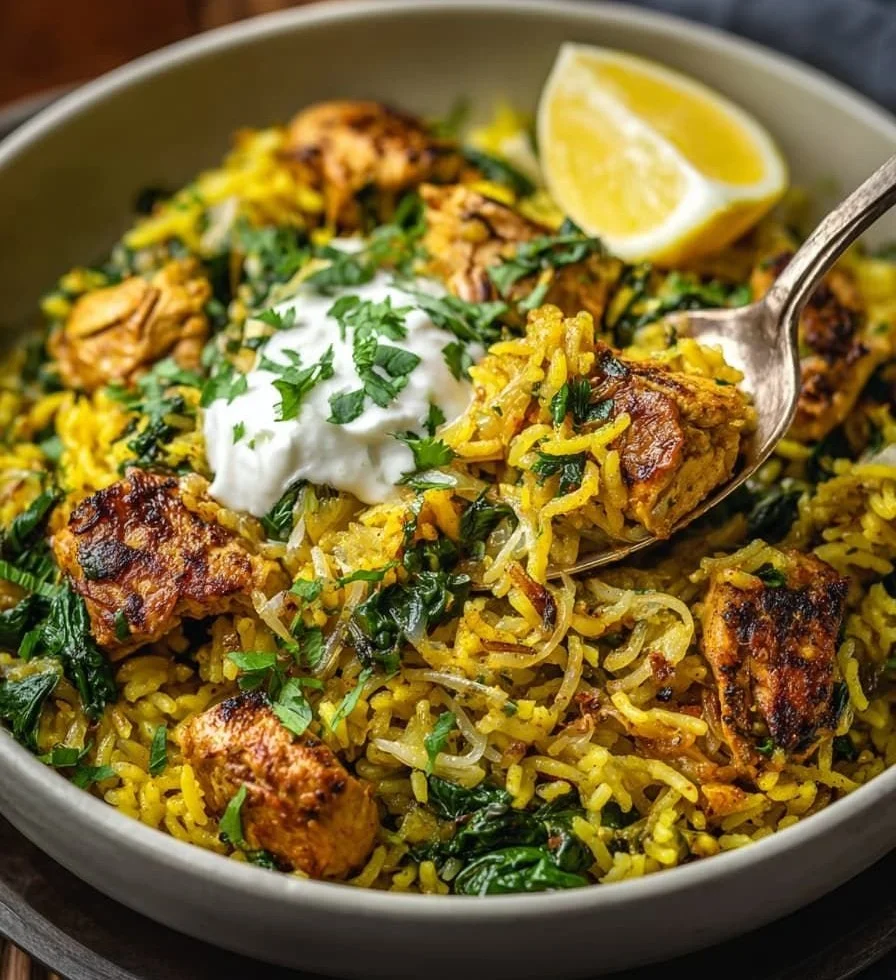 Delicious anti-inflammatory turmeric chicken served with rice for a healthy meal.