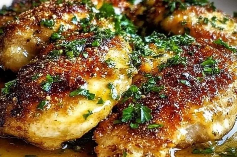 Crispy Italian Chicken Christopher served with garlic butter sauce