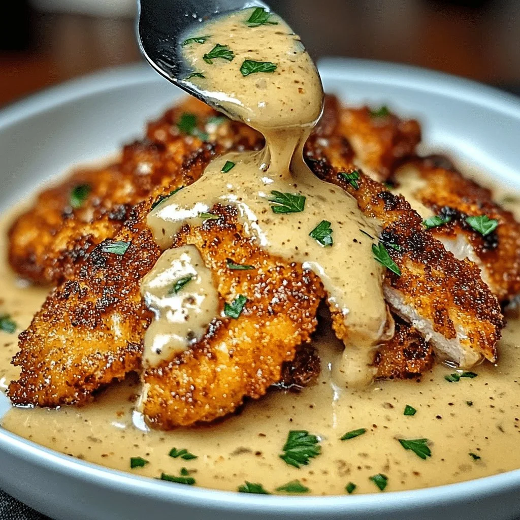 Crispy Parmesan chicken served with a rich garlic sauce