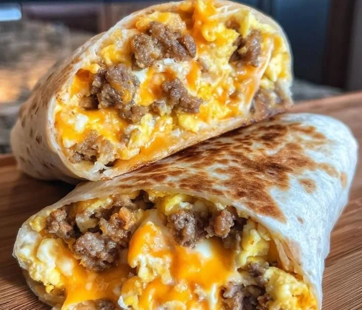 Frozen breakfast burritos ready for a quick and tasty morning meal.
