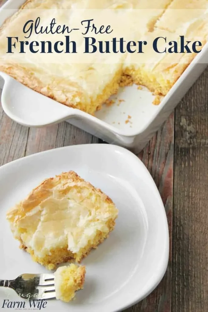 A beautifully baked French Butter Cake with a golden crust and soft texture.