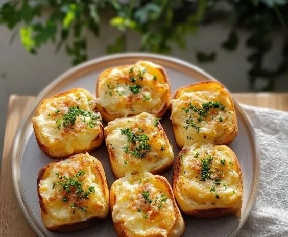 Mini grilled cheese sandwiches served on a wooden platter