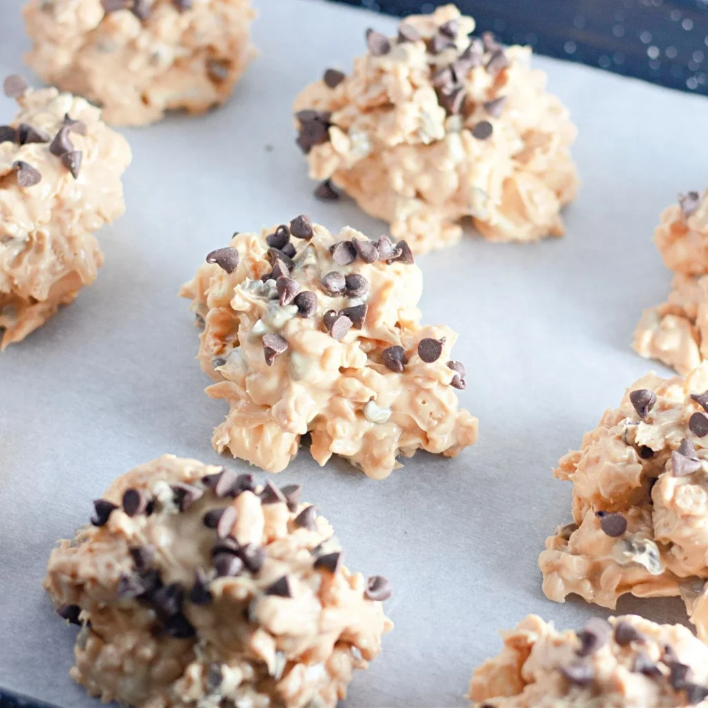 No Bake Avalanche Cookies made with Peanut Butter, a delicious dessert treat.