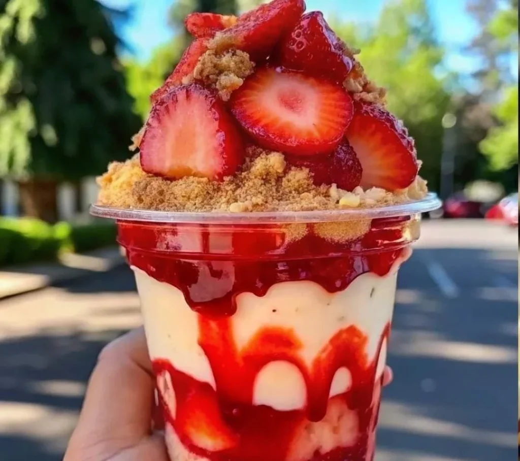 Delicious no-bake cheesecake topped with fresh berries on a decorative plate.