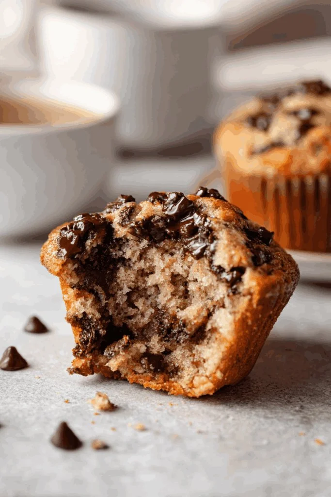 Delicious and healthy banana bread protein muffins made with ripe bananas.