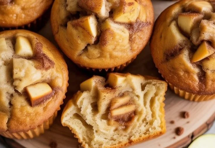 Freshly baked Apple Cinnamon Muffins with a golden crust and fragrant cinnamon