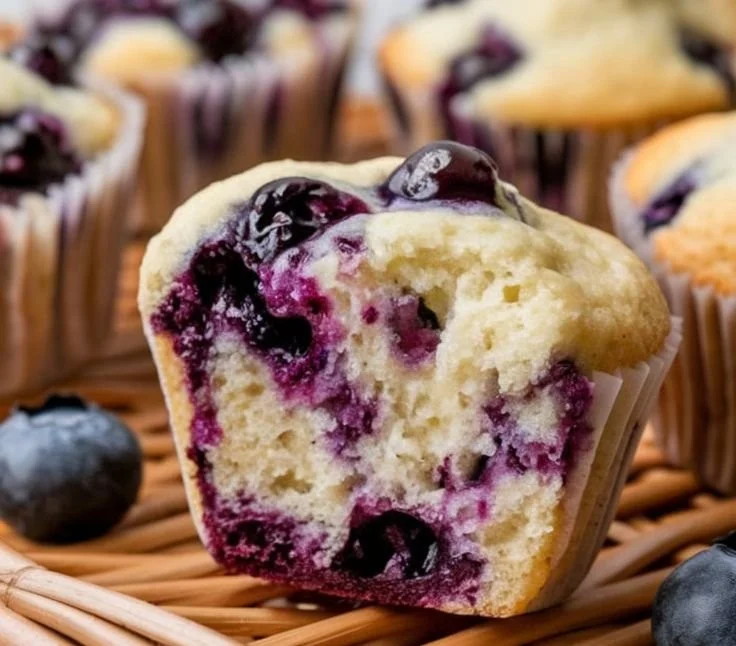 Freshly baked blueberry muffins ready to enjoy