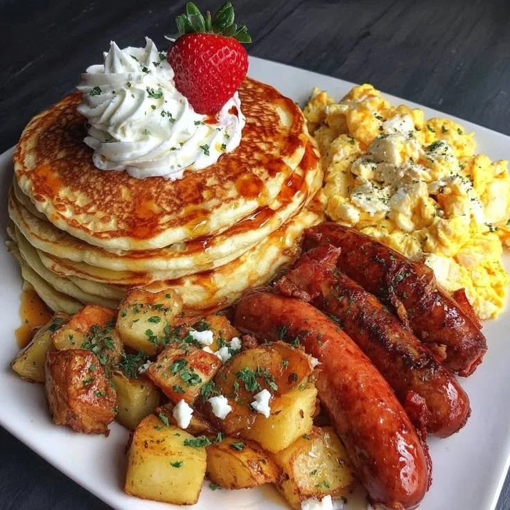 A beautifully arranged brunch table with diverse dishes and drinks.