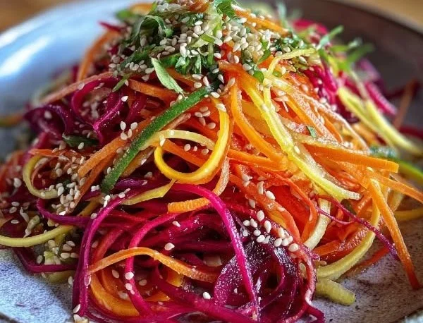 Healthy Carrot Sesame Salad with fresh carrots and sesame dressing