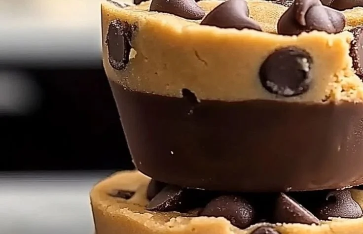 Delicious homemade chocolate chip cookie dough cups