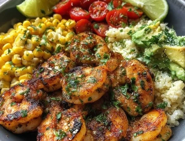 Cilantro Lime Shrimp Bowl with fresh ingredients and vibrant flavors