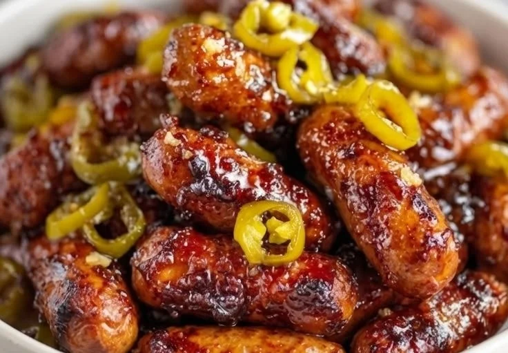 Crock Pot BBQ Little Smokies served in a bowl with sauce
