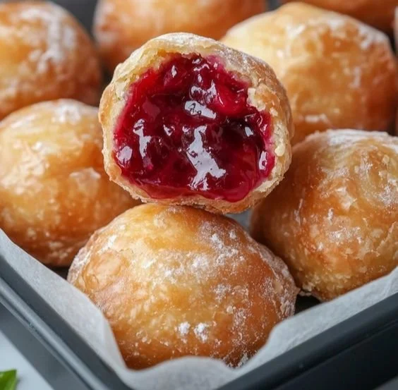 A plate of delicious cherry pie bites ready to be enjoyed.