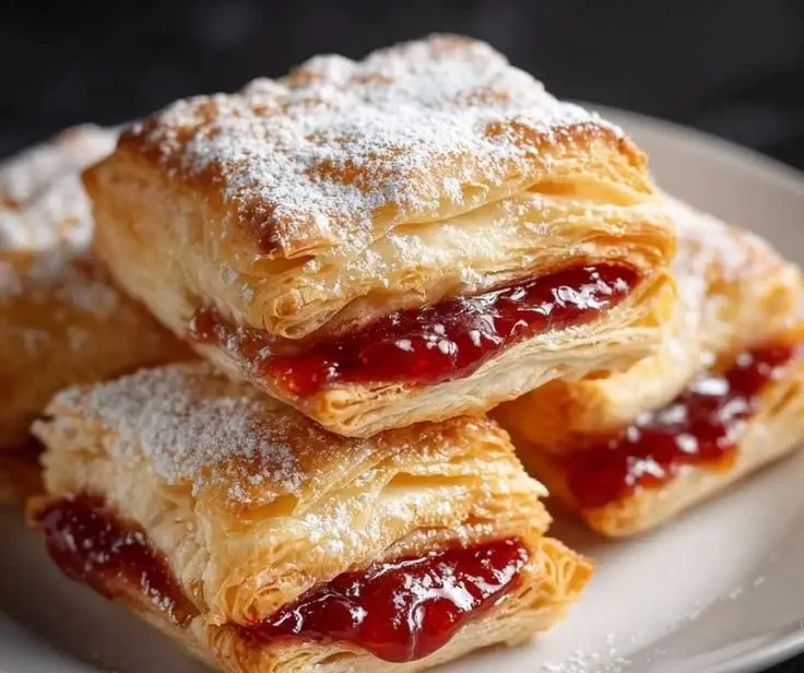 Delicious mini puff pastry desserts on a platter