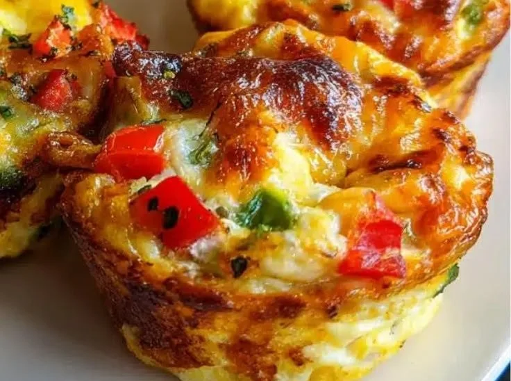 Delicious fluffy egg muffins made with six simple ingredients for breakfast