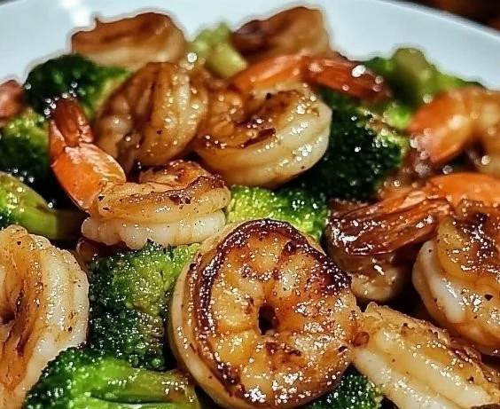 High-protein honey garlic shrimp dish served on a plate