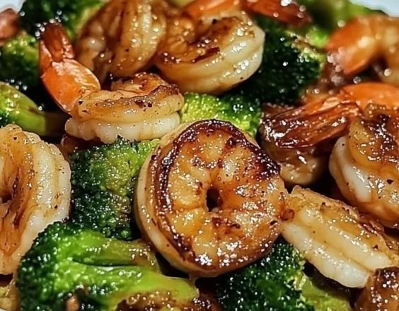 Delicious high-protein honey garlic shrimp served on a plate with fresh garnish.