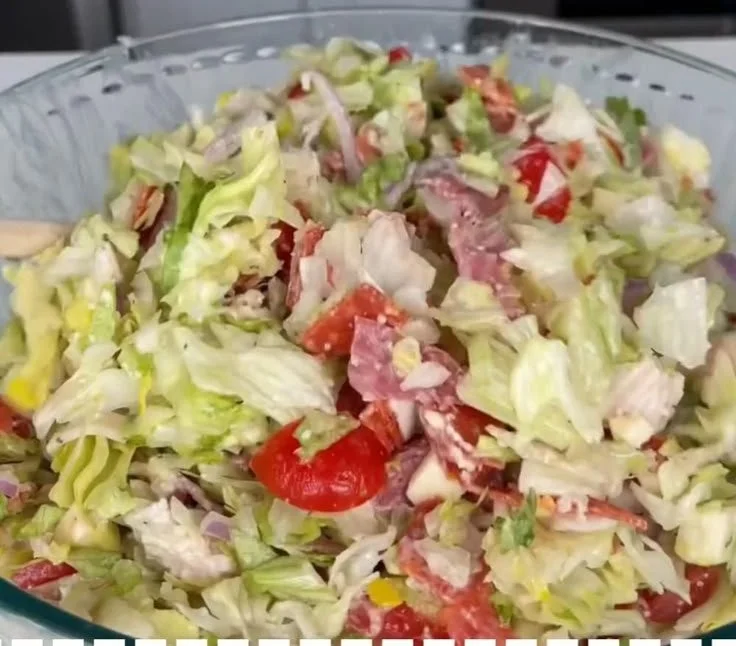 Italian Grinder Salad featuring fresh vegetables and sub sandwich elements