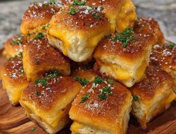 Mini Grilled Cheese Hawaiian Rolls on a platter