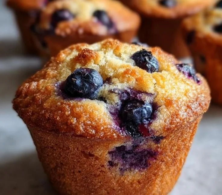 Delicious homemade blueberry muffins fresh out of the oven