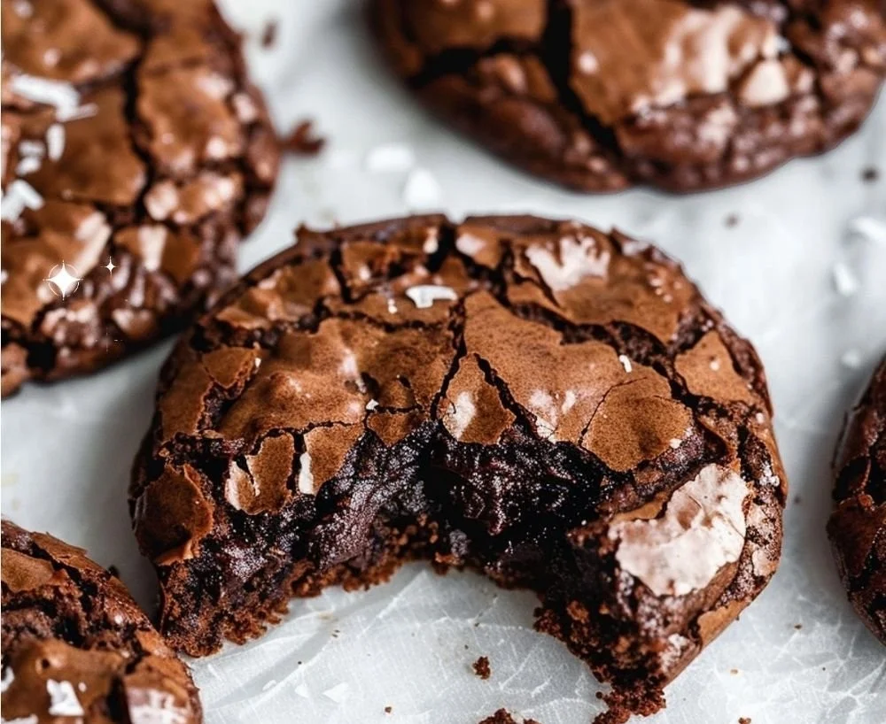 Delicious fudgy chewy brownies (brookies) served on a plate