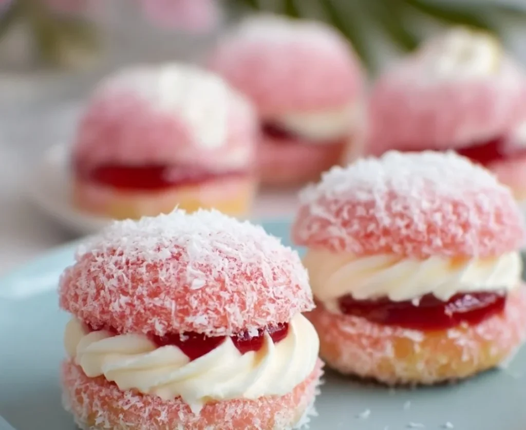 Vintage Australian Pink Jelly Coconut Cakes, a delicious and nostalgic dessert
