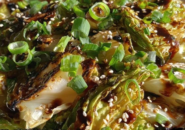 Delicious Asian cabbage stir-fry with colorful vegetables in a pan