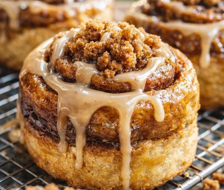 Biscoff cookie butter cinnamon rolls fresh out of the oven