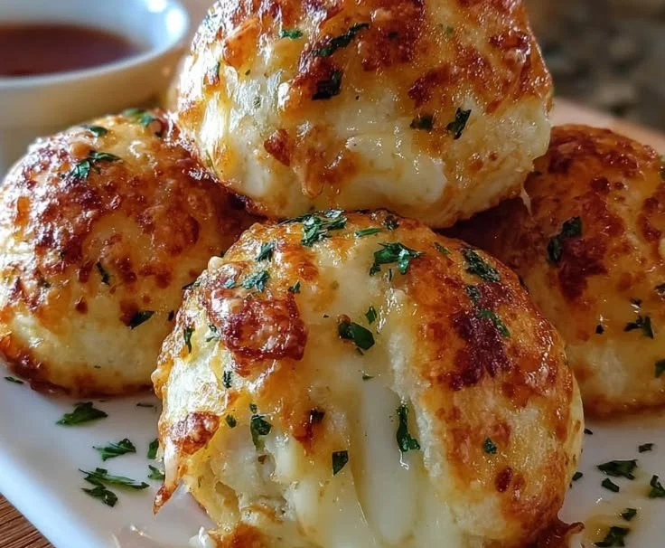 Cheesy Garlic Butter Bombs served on a plate