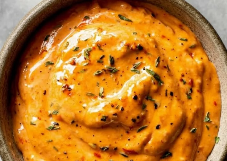 Delicious Chipotle Garlic Sour Cream Sauce in a bowl, ready to serve.