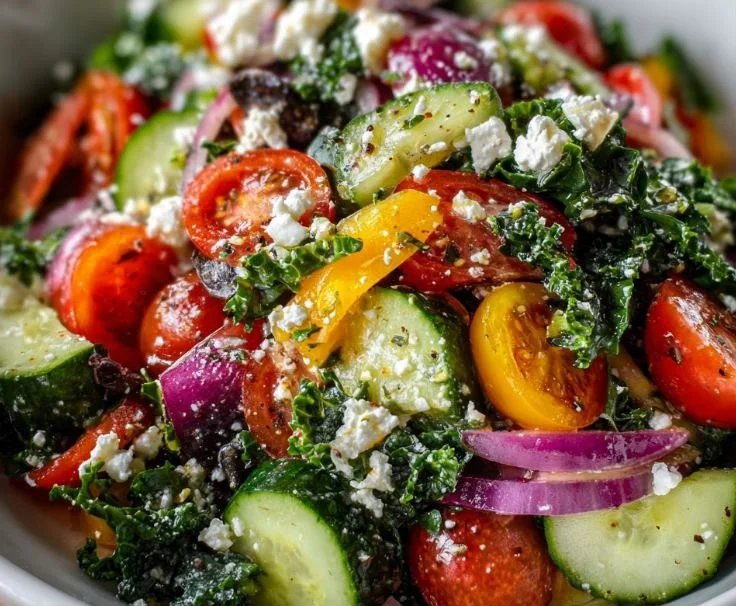 Healthy chopped salad with fresh vegetables and vibrant colors