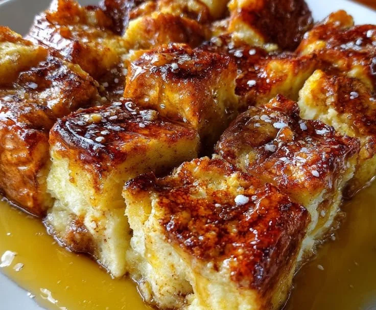 Delicious French Toast Bake Casserole served at a breakfast table