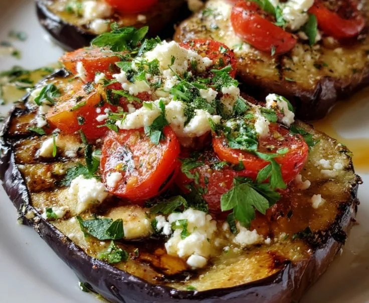 Delicious Greek-style roasted eggplant served on a plate