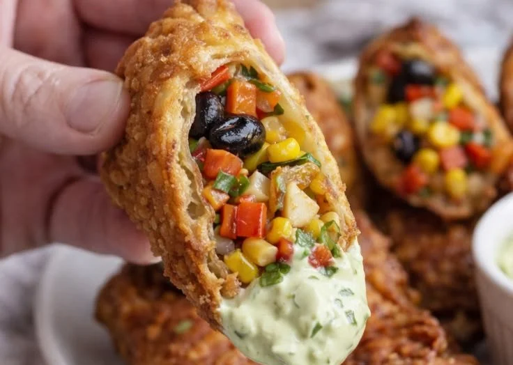 Healthy Southwest Egg Rolls filled with fresh vegetables and spices