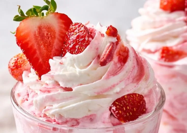 A refreshing bowl of homemade healthy strawberry dole whip
