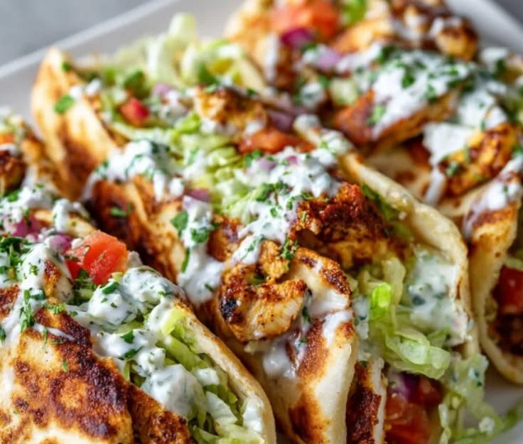 High-protein crispy cottage cheese flatbread chicken wraps on a plate